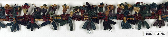 Border Fragment, Cotton, camelid hair, Nasca 