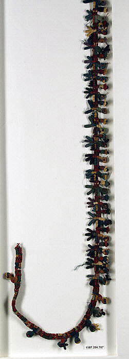 Border Fragment, Cotton, camelid hair, Nasca