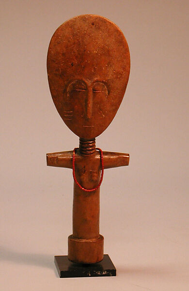 Figure: Female (Akua Ba), Wood, beads, Asante 