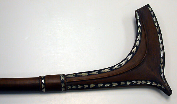 Parrying Club, Wood, chambered nautilus shell, paint, resin, fiber, Makira Island