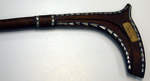 Parrying Club, Wood, chambered nautilus shell, paint, resin, fiber, Makira Island