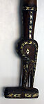 Walking Stick, Solomon Islands artist, Wood, chambered nautilus shell, paint, resin, Solomon Islands