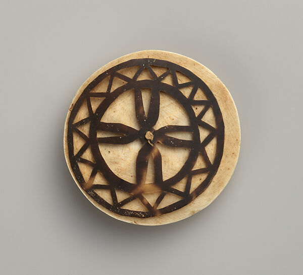 Pendant or Head Ornament (Kapkap), Tridacna shell, turtle shell, fiber, Bougainville or Buka Island 