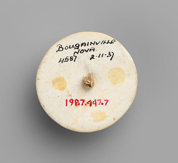 Pendant or Head Ornament (Kapkap), Tridacna shell, turtle shell, fiber, Bougainville Island