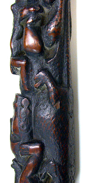 Ritual Staff (Tunggal Panaluan), Wood, feathers, tradecloth, Toba Batak people