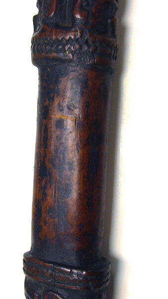 Ritual Staff (Tunggal Panaluan), Wood, feathers, tradecloth, Toba Batak people