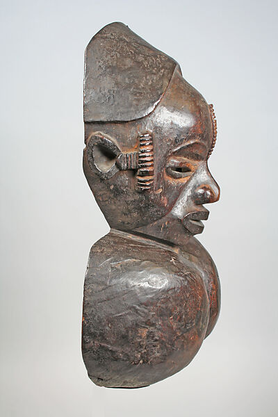 Mask: Female with Goiter, Okpoto artist, Wood, pigment, Okpoto peoples