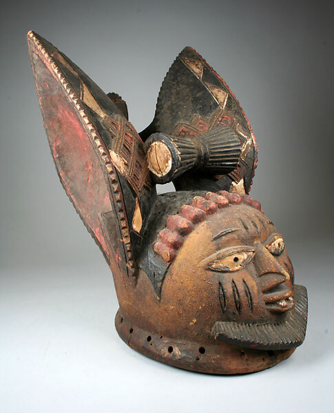 Helmet Mask (Egungun), Workshop of Adugbologe, Wood, pigment, Yoruba peoples 