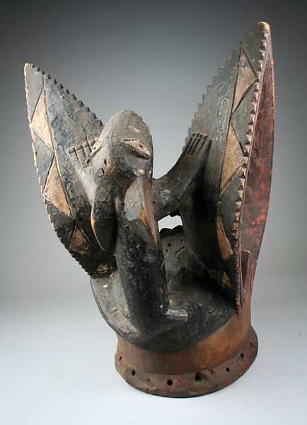 Helmet Mask (Egungun), Workshop of Adugbologe, Wood, pigment, Yoruba peoples