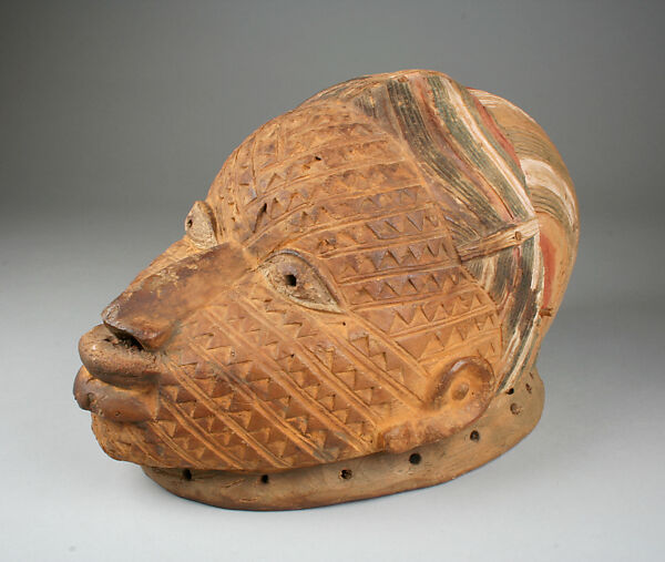 Helmet Mask (Egungun), Wood, pigment, Yoruba peoples 