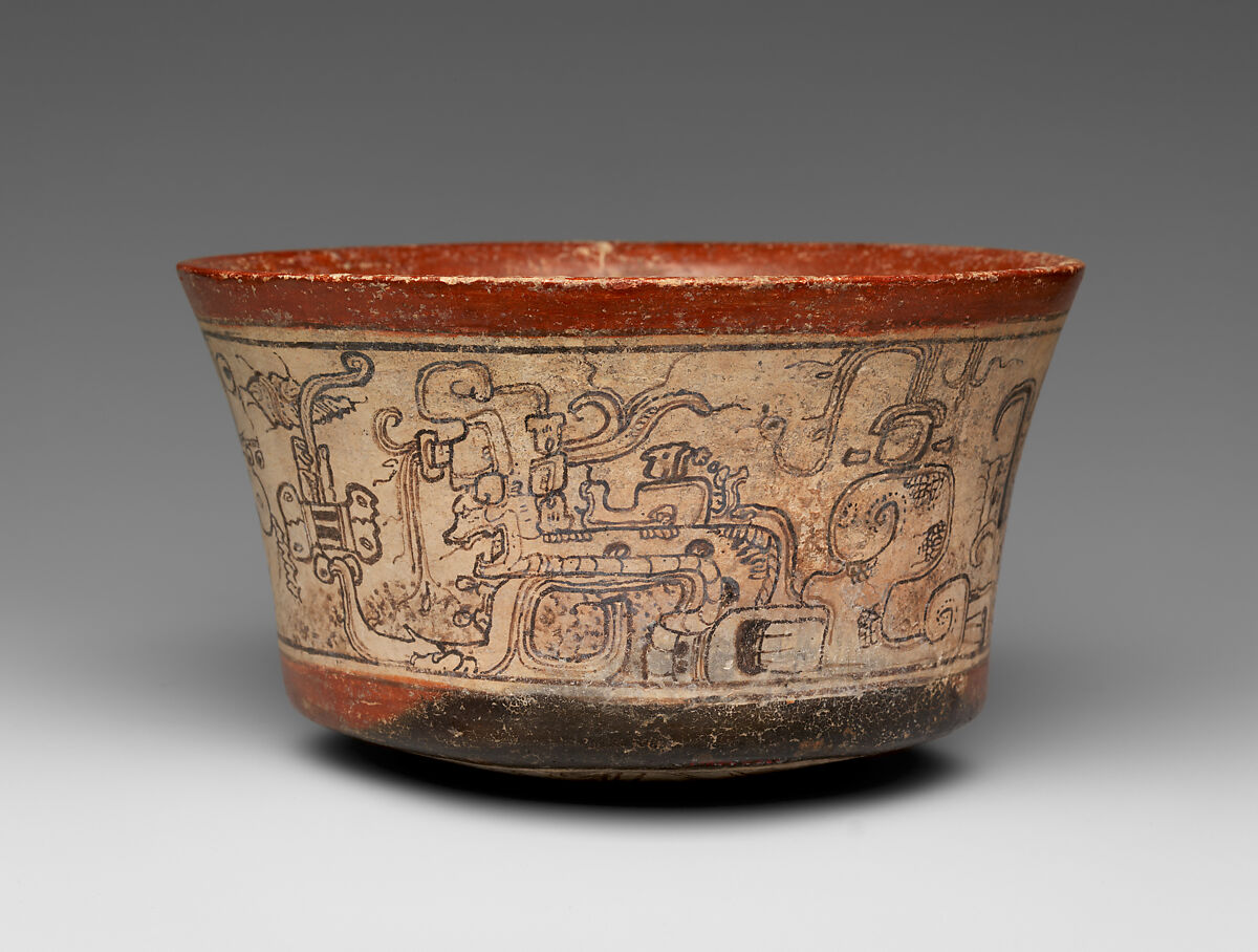 Bowl, Mythological Scene, Ceramic, Maya