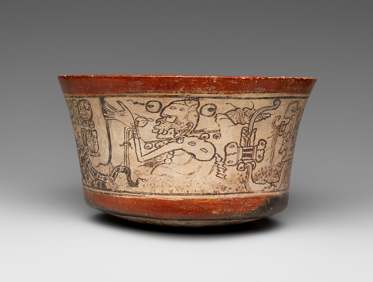 Bowl, Mythological Scene, Ceramic, Maya