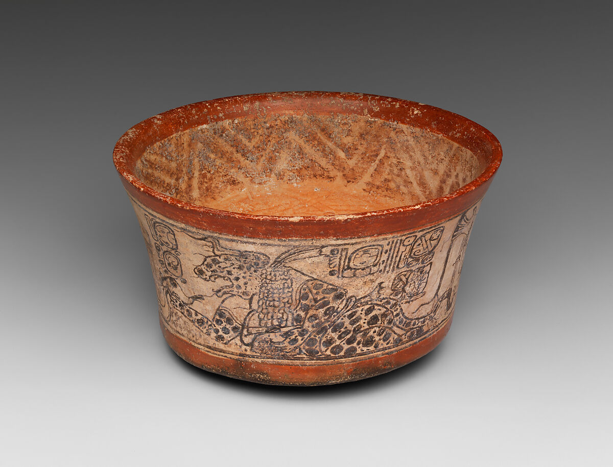 Bowl, Mythological Scene, Ceramic, Maya