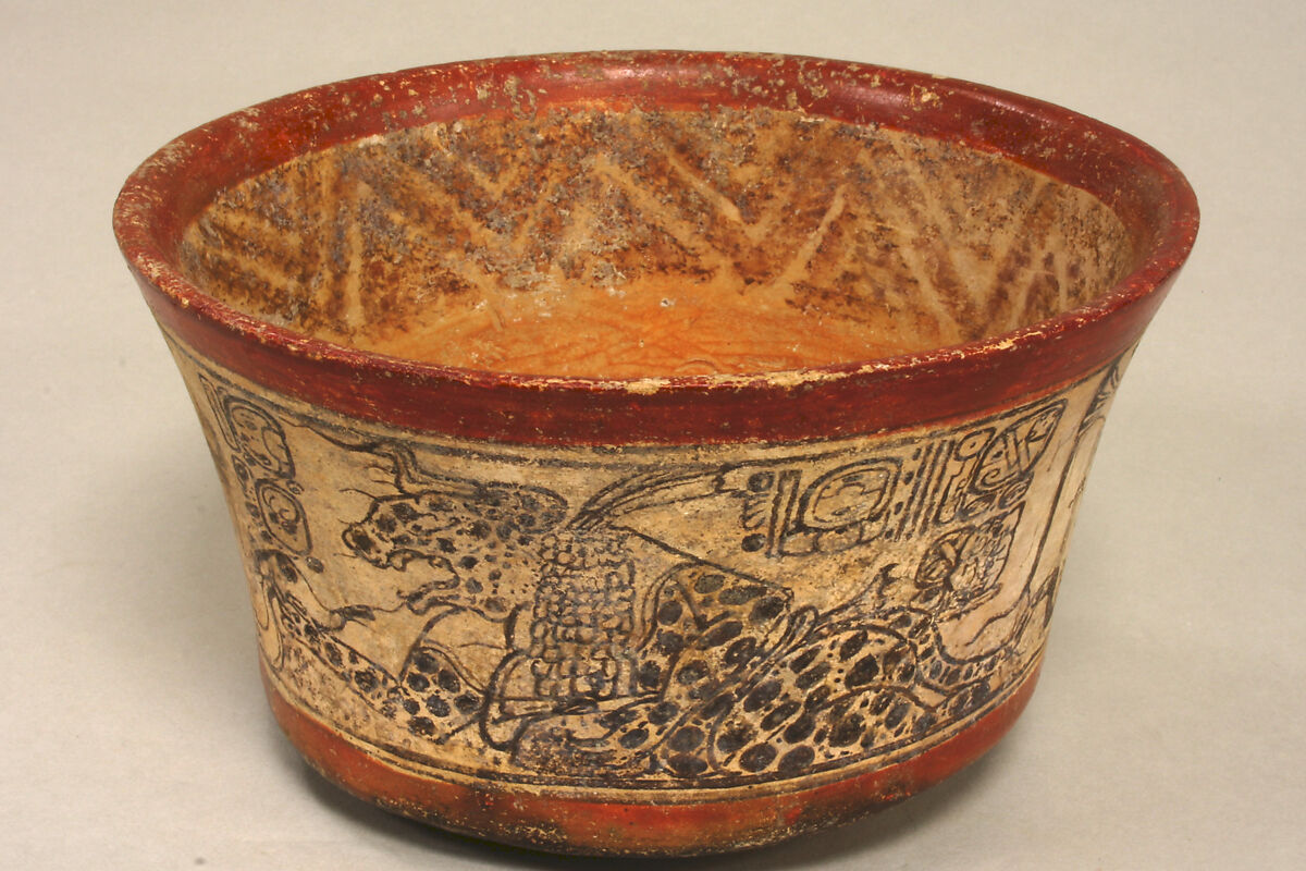 Bowl, Mythological Scene, Ceramic, Maya