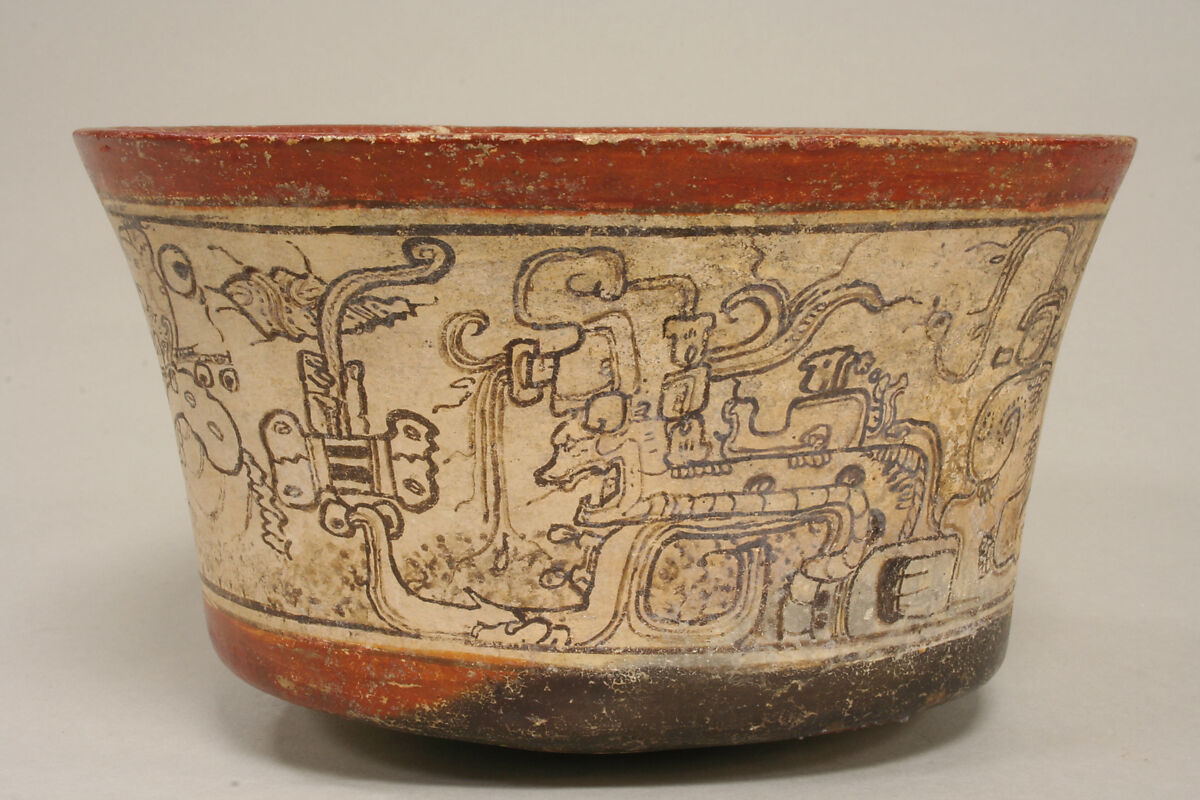 Bowl, Mythological Scene, Ceramic, Maya