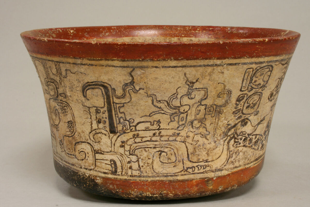 Bowl, Mythological Scene, Ceramic, Maya