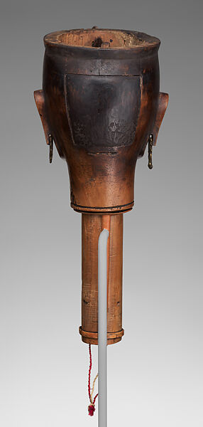 Si gale-gale (puppet head), Toba Batak artist(s), Wood, brass lead, water buffalo horn, paint, Toba Batak