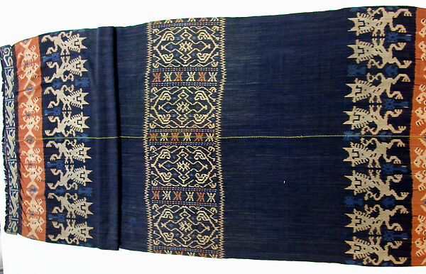 Man's Shoulder or Hip Cloth (Hinggi), Cotton, Sumba Island 