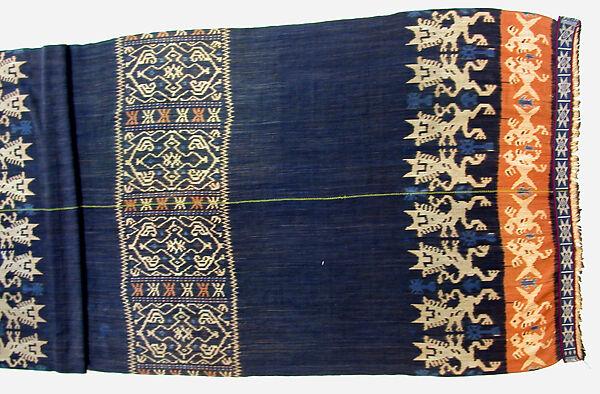 Man's Shoulder or Hip Cloth (Hinggi), Cotton, Sumba Island