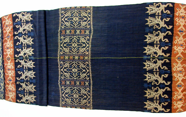 Man's Shoulder or Hip Cloth (Hinggi), Cotton, Sumba Island