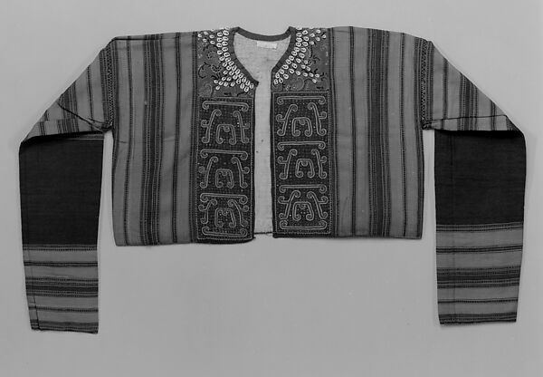 Jacket  for an Unmarried Woman, Cotton, gold and silver wrapped thread, silk, cowrie shells, glass sequins, Indonesia, Sumatra, Kauer