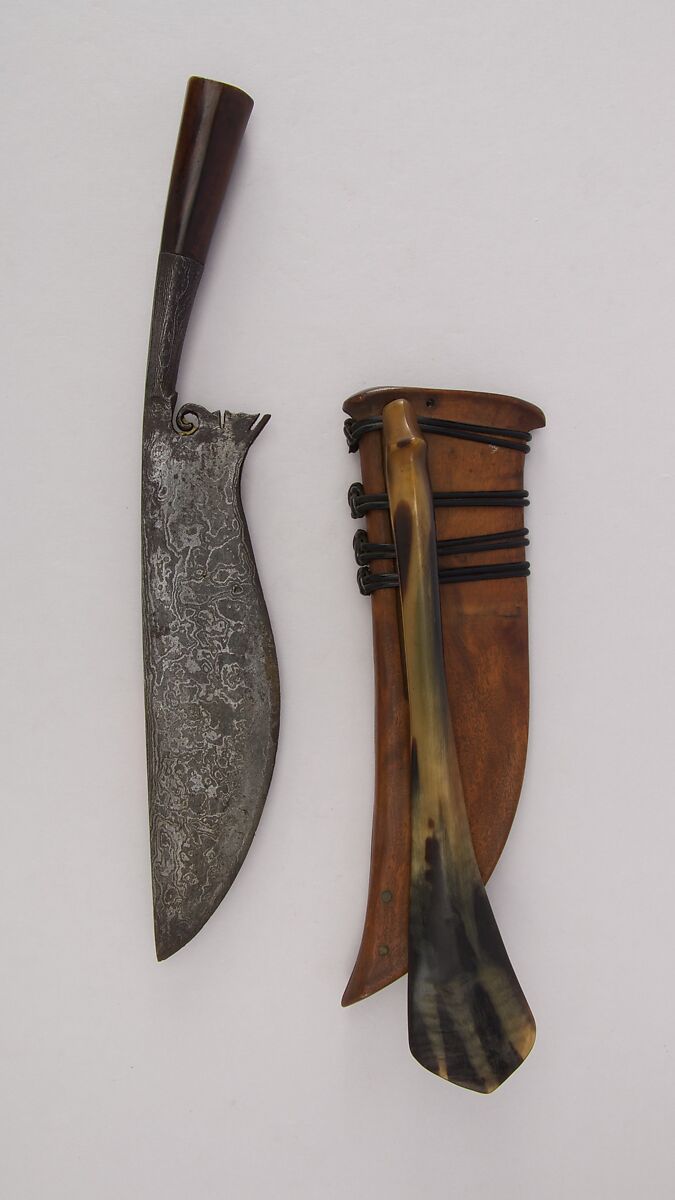 Knife (Wedong) with Sheath, Wood, Javanese