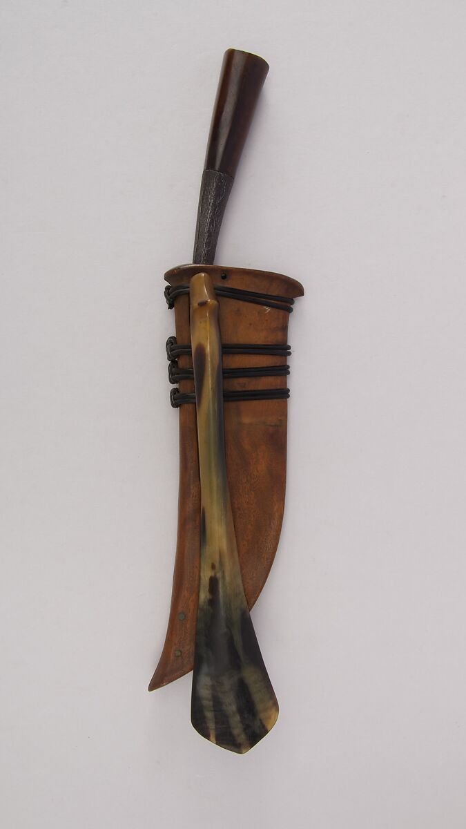 Knife (Wedong) with Sheath, Wood, Javanese