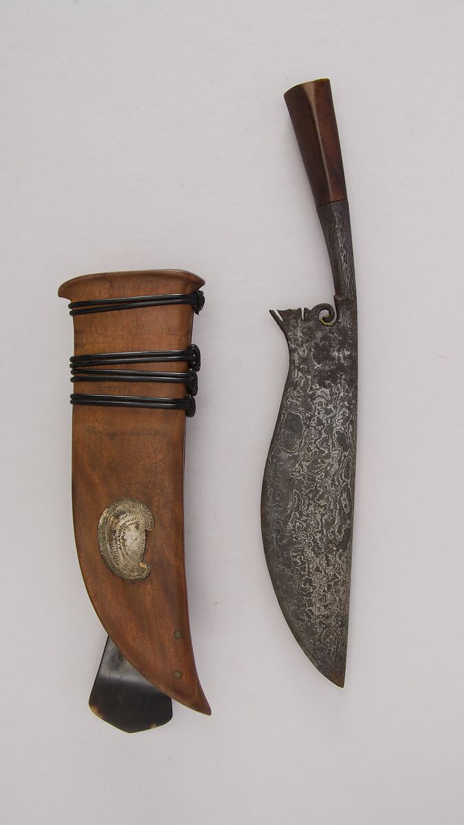 Knife (Wedong) with Sheath, Wood, Javanese 