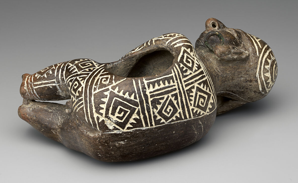 Figure vessel, Manteño artist(s), Ceramic, pigment, Manteño