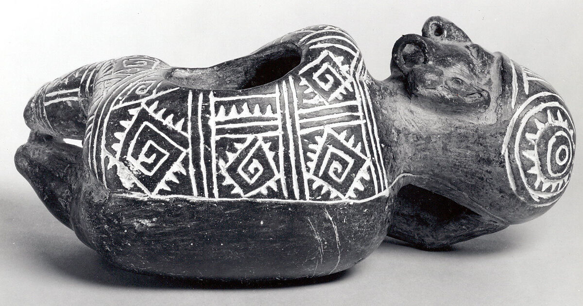 Figure vessel, Manteño artist(s), Ceramic, pigment, Manteño