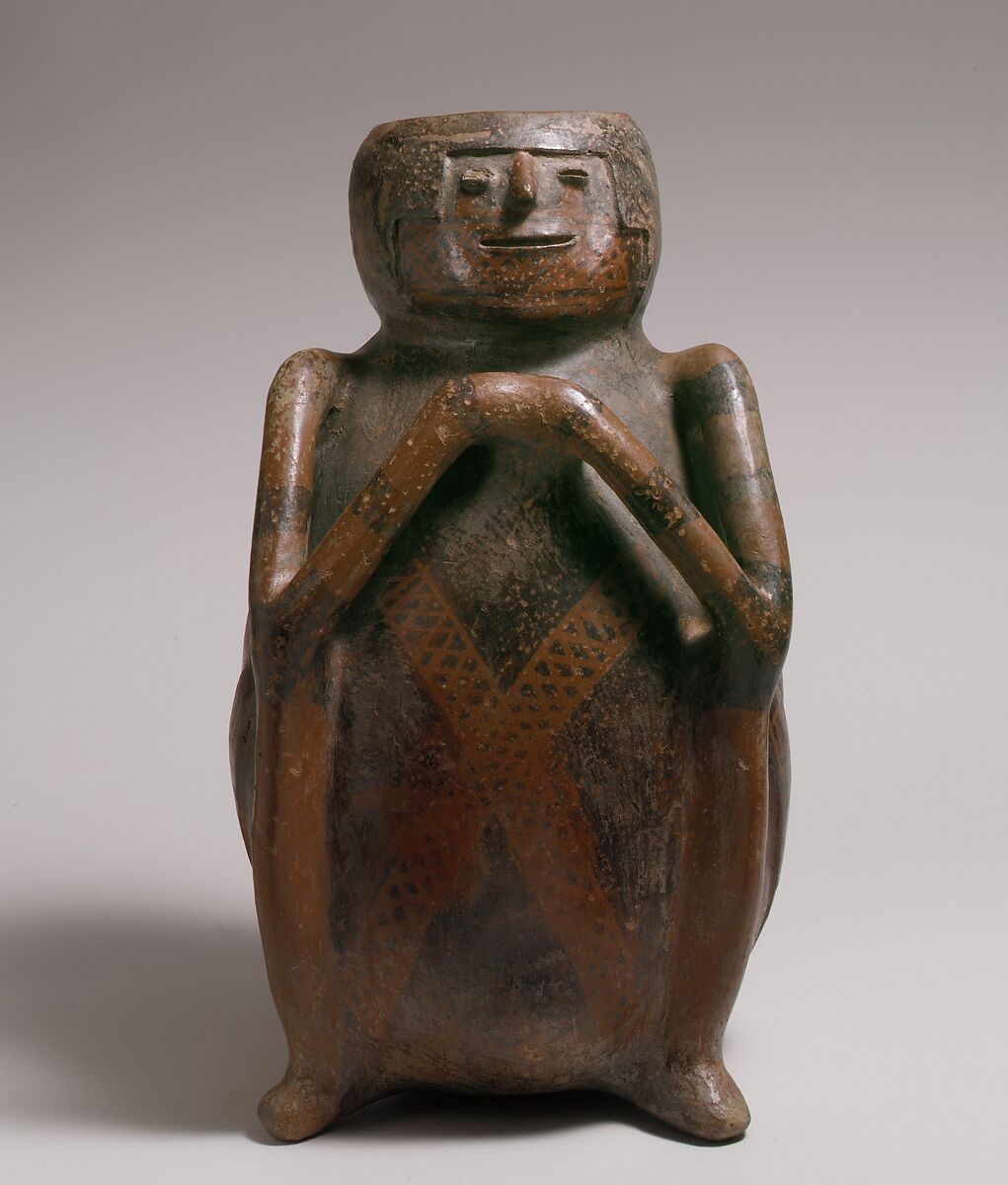 Seated Figure Vessel, Ceramic, Capulí 