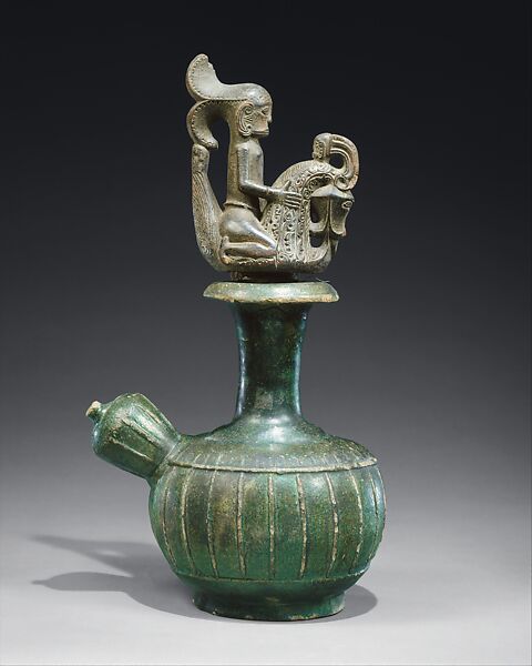 Perminangken (container for magical substances), Toba Batak artist, Wood, ceramic, Toba Batak peoples