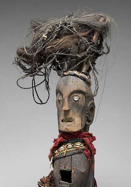 Ganagana (ancestor figure), Toba Batak artist, Wood, fiber, trade cloth, horse hair, cowrie shells, glass beads, brass, iron nails, bone, seeds, feathers, Toba Batak people