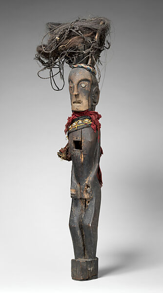 Ganagana (ancestor figure), Toba Batak artist, Wood, fiber, trade cloth, horse hair, cowrie shells, glass beads, brass, iron nails, bone, seeds, feathers, Toba Batak people
