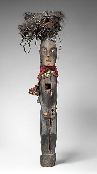Figure (Gana-Gana [?]), Wood, fiber, tradecloth, cowrie shells, glass beads, brass, Toba Batak people 