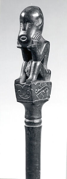 Pig-Trap Stick (Tuntun), Wood, tradecloth, Iban people