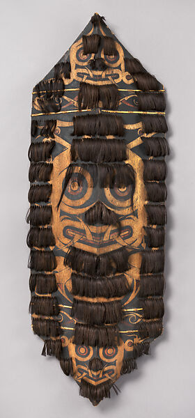 Shield (Klau or Kliau), Kenyah or Kayan artist, Wood, paint, human hair, fiber, Kenyah or Kayan