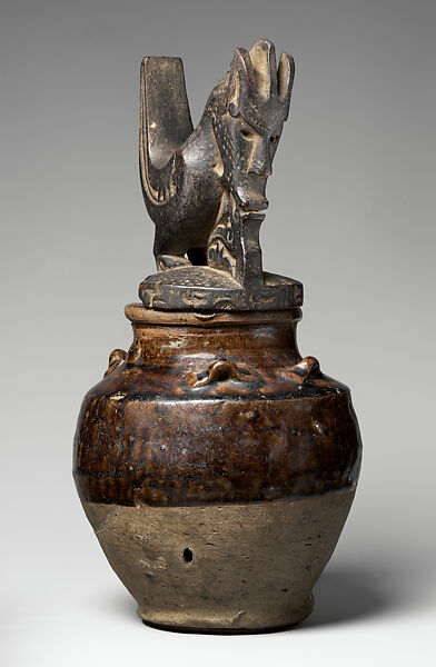 Perminangken (container for magical substances), Toba Batak artist, Wood, trade ceramic, Toba Batak