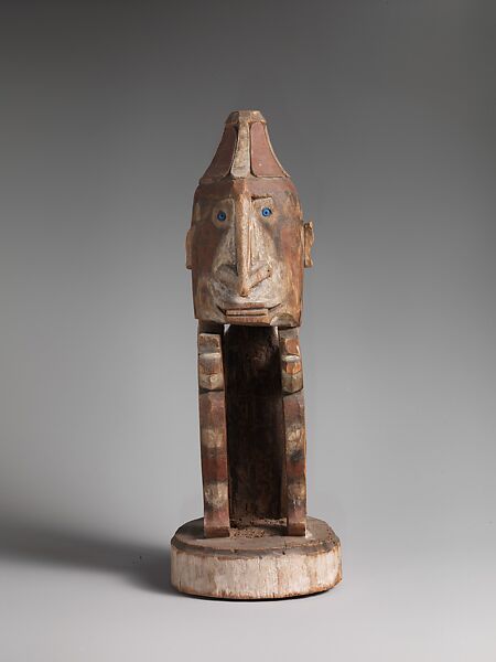 Ancestor Figure (Korwar), Wood, paint, glass beads, Cenderawasih Bay 