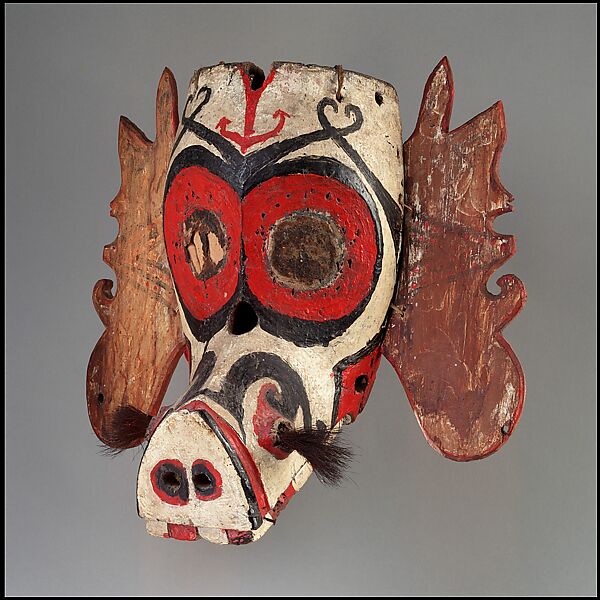 Mask (Hudoq), Wood, paint, hair, fiber, Kenyah or Kayan peoples 