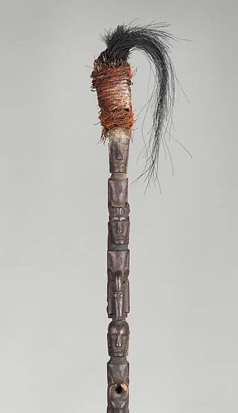 Tunggal panaluan (ritual staff), Toba Batak artist(s), Wood, cotton, horse hair, metal, feathers, Toba Batak peoples