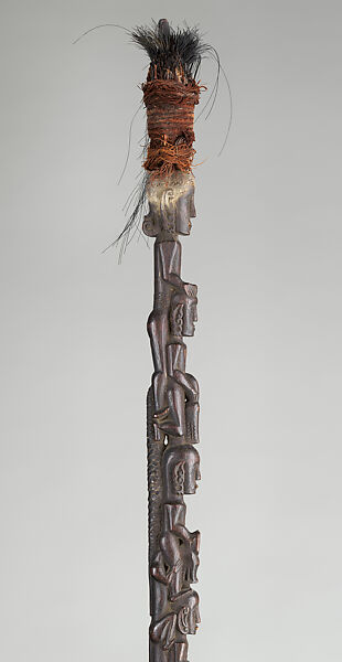 Tunggal panaluan (ritual staff), Toba Batak artist(s), Wood, cotton, horse hair, metal, feathers, Toba Batak peoples