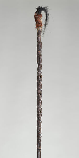 Tunggal panaluan (ritual staff), Toba Batak artist(s), Wood, cotton, horse hair, metal, feathers, Toba Batak peoples