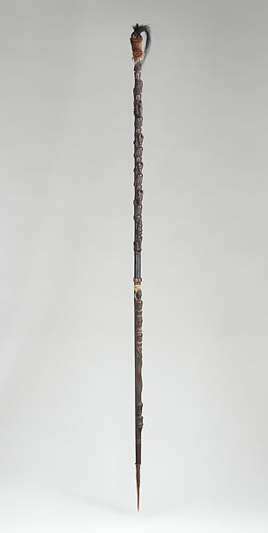 Tunggal panaluan (ritual staff), Toba Batak artist(s), Wood, cotton, horse hair, metal, feathers, Toba Batak peoples