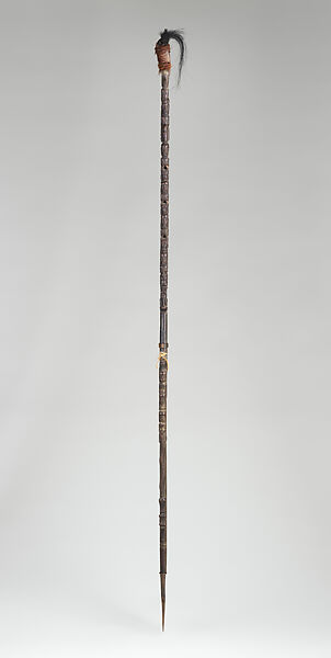 Ritual Staff (Tunggal Panaluan), Wood, cotton, horse hair, Toba Batak people 