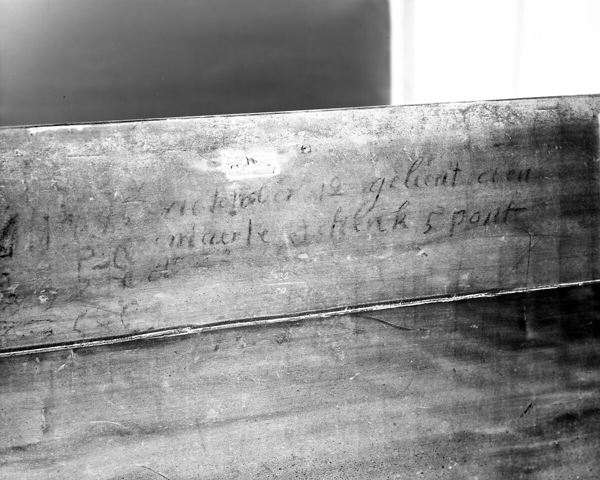 Desk-on-frame, Sweet gum, possibly mahogany veneer, yellow poplar, American