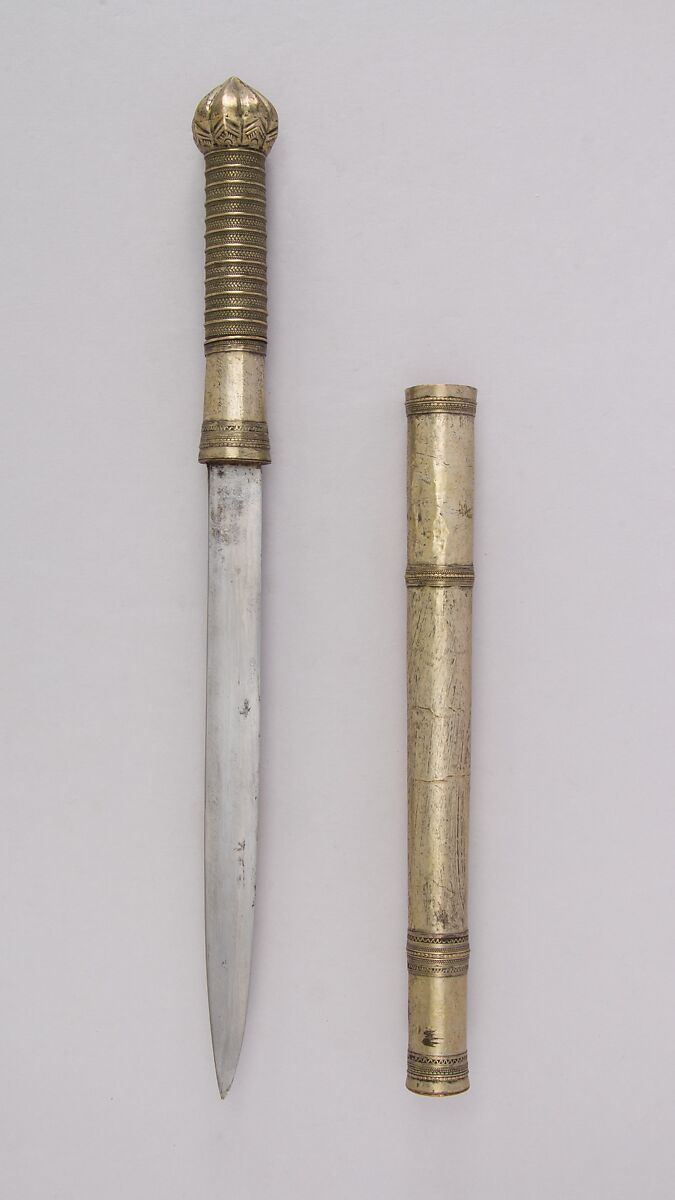 Knife with Sheath, Silver, steel, Thai