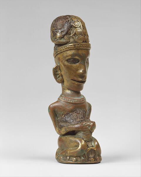 Finial from a Ritual Staff (Tungkot Malehat), Copper alloy, resin, brass, Toba Batak people