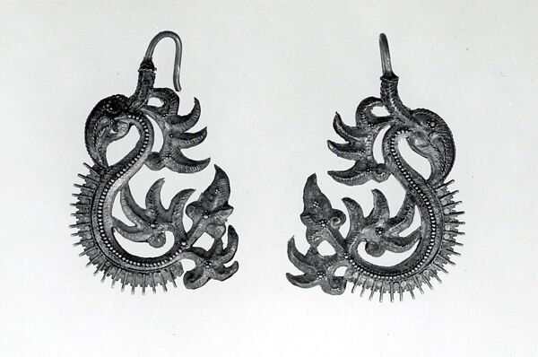 Ear Ornaments, Metal, gilt silver, Toraja people (?) 