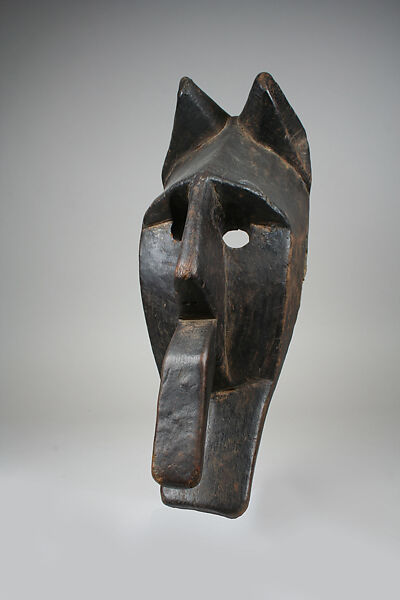 Mask (Souroukou Koun): Hyena, Wood, pigment, Bamana peoples 